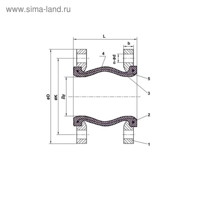 Виброкомпенсатор TECOFI DI7240N, фланцевый, PN10, DN200