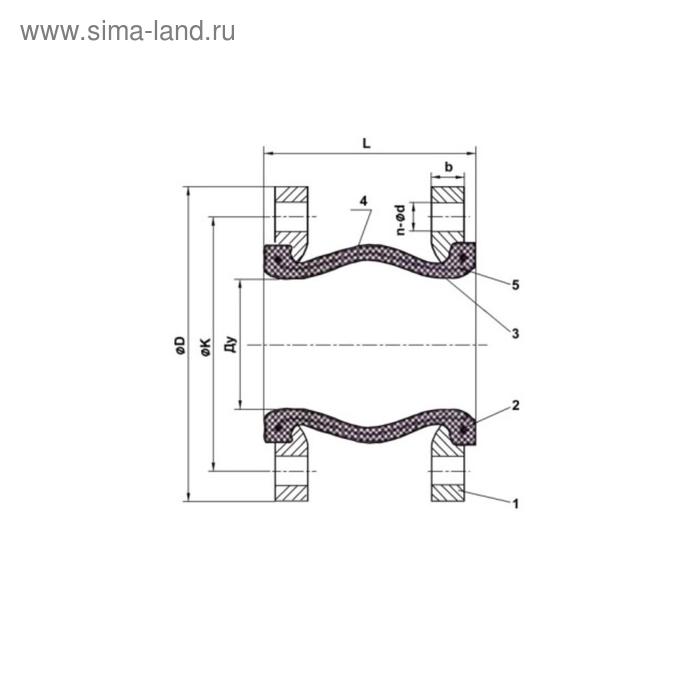 Виброкомпенсатор TECOFI DI7240N, фланцевый, PN10, DN100