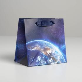 Пакет ламинированный квадратный «Космос», 14 × 14 × 9 см от Сима-ленд
