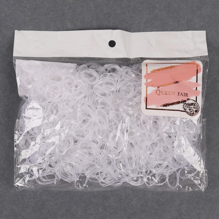 фото Силиконовые резинки для волос, набор, d = 1,3 см, 50 гр, цвет прозрачный queen fair