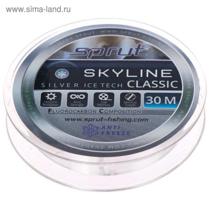 фото Леска зимняя sprut skyline classic fluorocarbon composition icetech 0,205 мм, 5,95 кг, цвет серебристый