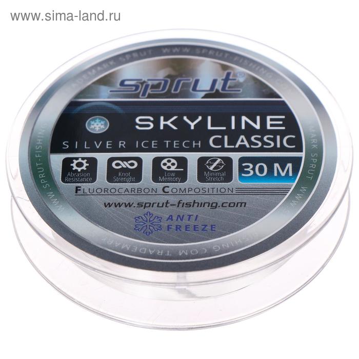 фото Леска зимняя sprut skyline classic fluorocarbon composition icetech 0,185 мм, 5,45 кг, цвет серебристый