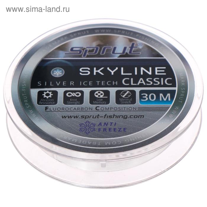 фото Леска зимняя sprut skyline classic fluorocarbon composition icetech 0,145 мм, 4,05 кг, цвет серебристый