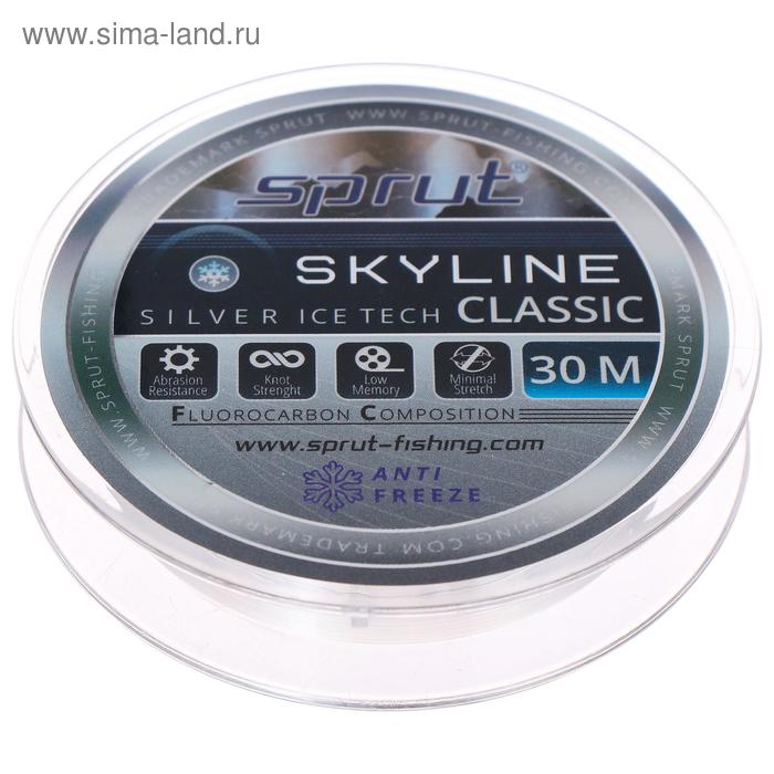 фото Леска зимняя sprut skyline classic fluorocarbon composition icetech 0,105 мм, 1,95 кг, цвет серебристый