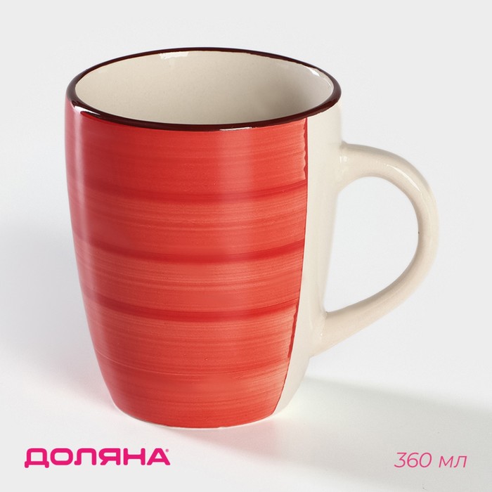

Кружка керамическая Доляна «Морской мир», 360 мл, цвет красный