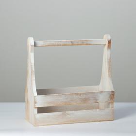 

Кашпо деревянное 30×14×30 см, двухреечное, фигурное, состаренное