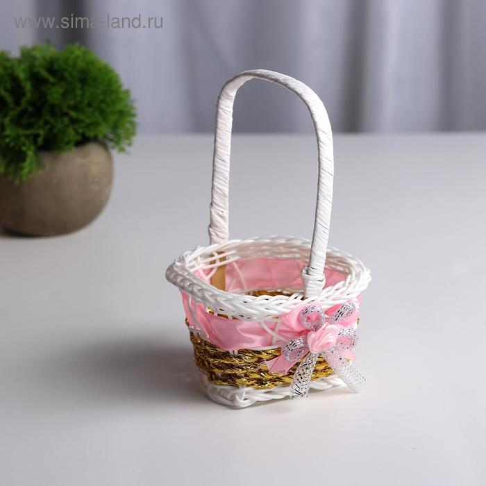 

Миниатюра кукольная - корзинка «Цветочек», цвет розовый