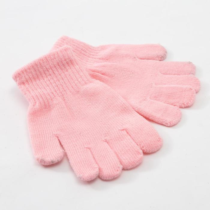 Перчатки детские MINAKU Однотонные,цв. светло-розовый, р-р 15 (6-8 лет) перчатки детские цвет розовый размер 15 6 7 лет