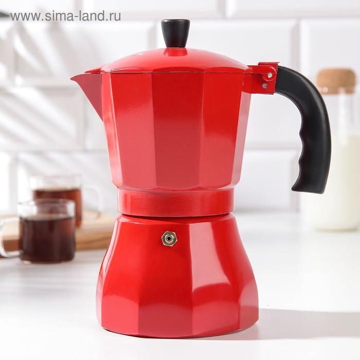 Кофеварка гейзерная «Белланто», на 6 чашек, цвет красный