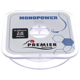 Леска PREMIER fishing MONOPOWER ICE 0,28 мм, 30 м Clear Nylon