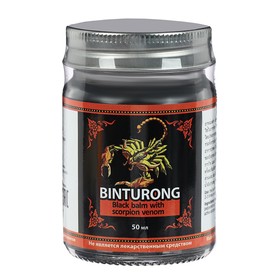 Чёрный бальзам для суставов Binturong с ядом скорпиона, при радикулите, ревматизме и остеохондрозе, 50 г