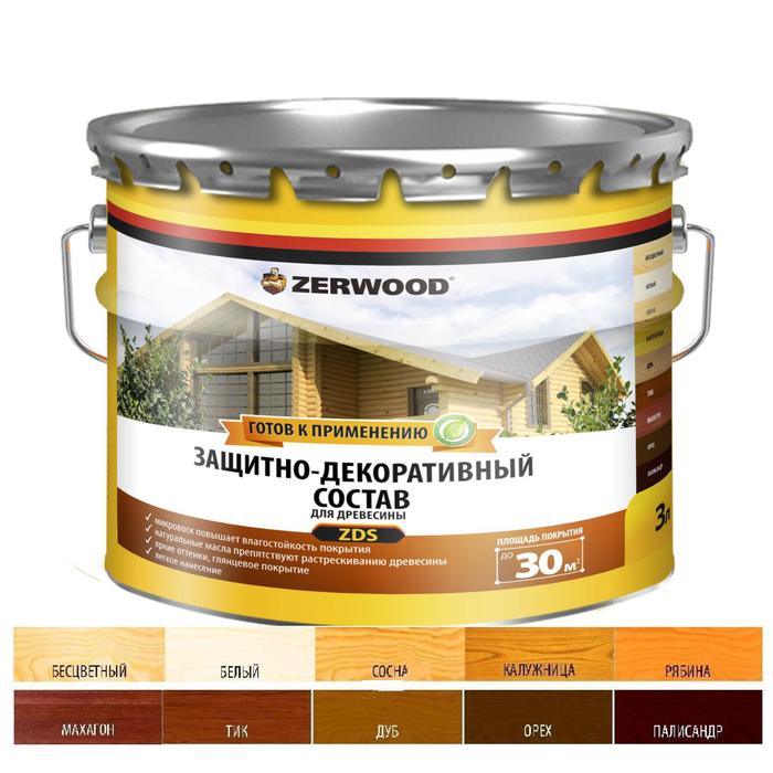 

Защитно-декоративное состав ZERWOOD ZDS сосна 3л