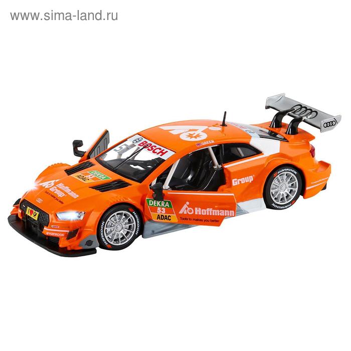 

Машина металлическая Audi RS 5 DTM 1:32, инерция, световые и звуковые эффекты, открываются двери, цвет оранжевый