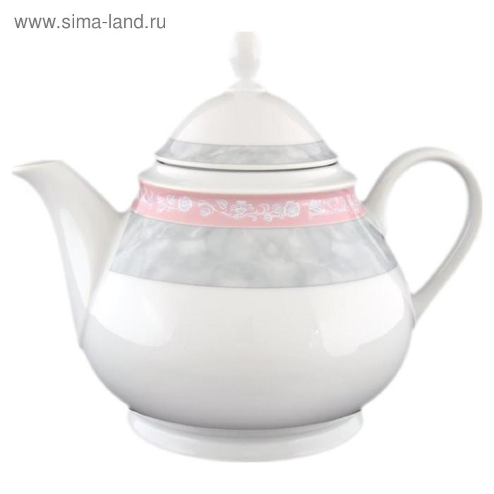 Чайник Jana, декор «Серый мрамор с розовым кантом», 1.2 л