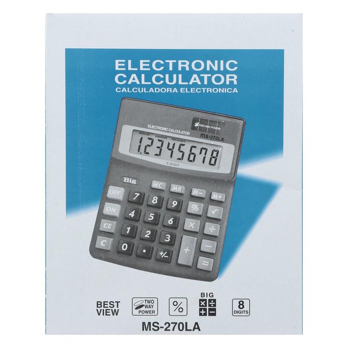 Калькулятор настольный, 8-разрядный, MS-270LA, двойное питание