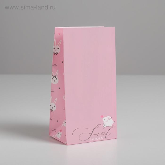 Пакет подарочный без ручек Sweet moment, 10 × 19.5 × 7 см