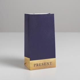 Пакет подарочный без ручек Present, 10 × 19.5 × 7 см