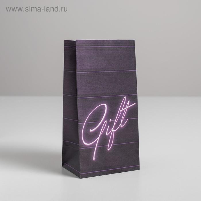 Пакет подарочный без ручек Neon, 10 × 19.5 × 7 см