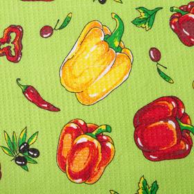 

Полотенце вафельное Collorista Перцы цв.зеленый 35*50,100% хл,160 г/м2