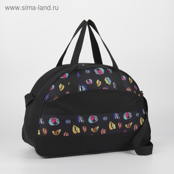 фото Сумка спортивная, отдел на молнии, наружный карман, длинный ремень, цвет чёрный