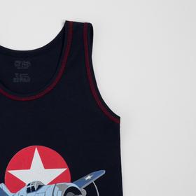 

Комплект (майка, трусы) для мальчика, цвет красный/тёмно-синий, рост 98-104 см