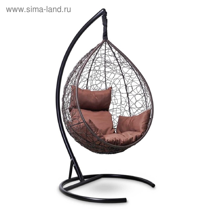 Подвесное кресло SEVILLA коричневое, коричневая подушка, стойка подвесное кресло sevilla коричневое черная подушка стойка