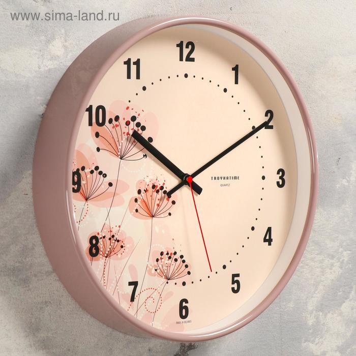 фото Часы настенные "полевые цветы", плавный ход, d=30.5 см тройка
