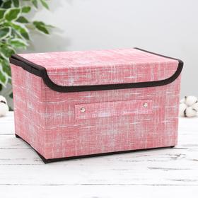 Короб стеллажный для хранения с крышкой «Ронда», 26×20,5×16 см, цвет розовый Ош