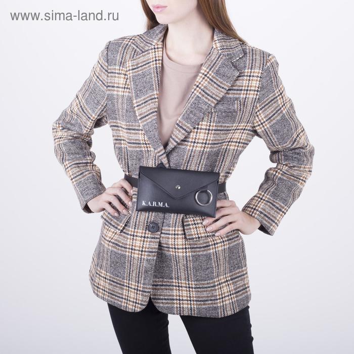 

Сумка поясная с металлическим кольцом, 19х11см, K.A.R.M.A , цвет чёрный