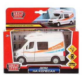 

Машина металлическая «Дом на колесах» 13,5 см, световые и звуковые эффекты, открываются двери, инерция