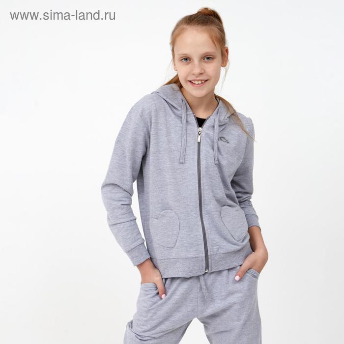 фото Толстовка для девочки, цвет серый, рост 98-104 см n.o.a