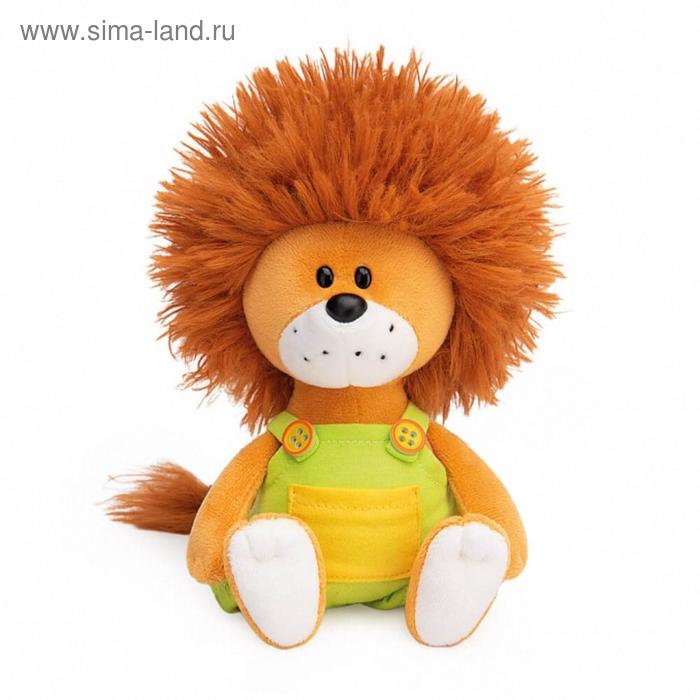 Мягкая игрушка «Львёнок Лью в комбинезоне с жёлтыми пуговицами», 15 см