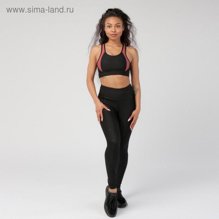 фото Леггинсы женские спортивные, цвет чёрный, размер 48-50 (l) pro-fit