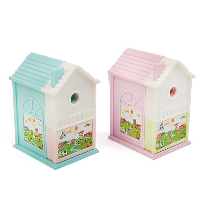 Точилка механическая с контейнером МИКС Домик