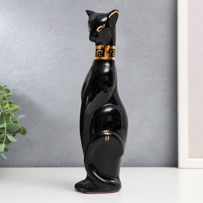 египетская кошка Сувенир керамика Кошка египетская, чёрная 21х5,5х6 см