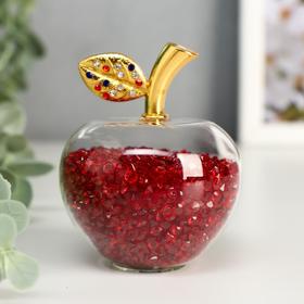 Сувенир стекло "Яблочко с бисером" МИКС 7х5,5х5,5 см от Сима-ленд