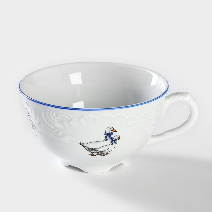 Чашка кофейная «Рококо. Гуси», 220 мл, фарфор чашка чайная рококо гуси 250 мл фарфор микс