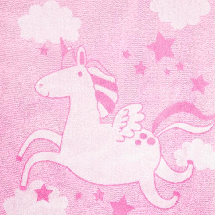 фото Полотенце махровое "этель" pink unicorn, 70х130 см, 100% хлопок, 420гр/м2