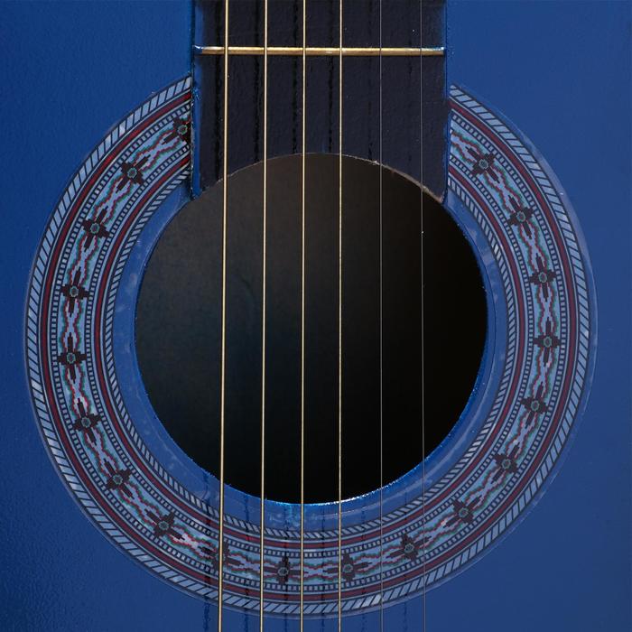 фото Гитара классическая синяя, 6-ти струнная 97см music life