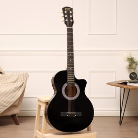 Гитара акустическая черная, 6-ти струнная 96 см