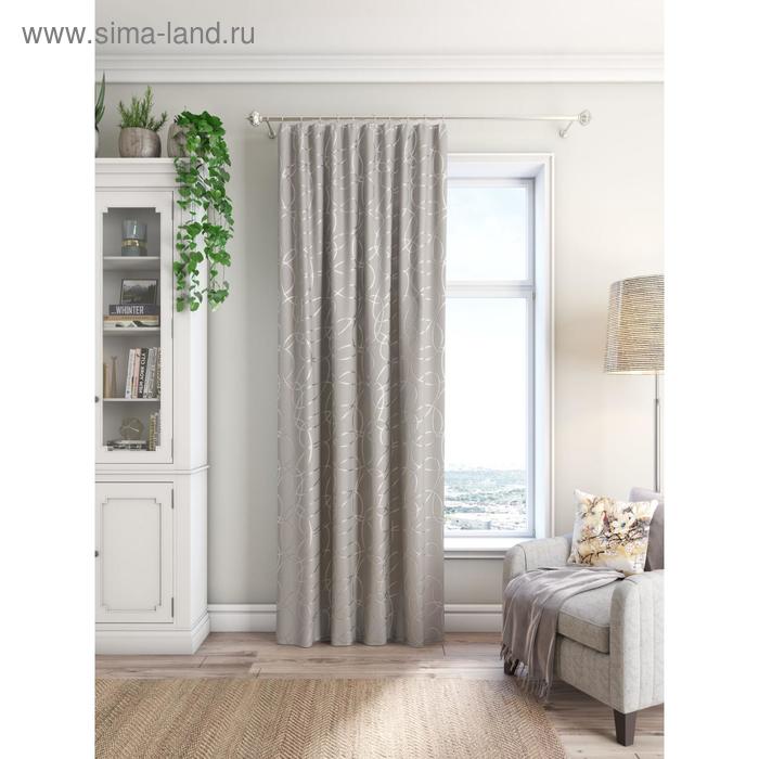 фото Портьерная штора, размер 200x260 см, блэкаут, цвет серый arco doro