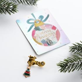 

Новогодняя булавка Merry Cristmas,6 х 8 см