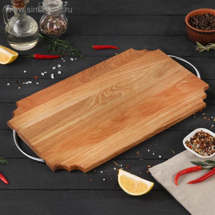 

Доска разделочная с металлической ручкой Mаgistrо, 40×24×1,2 см, дуб