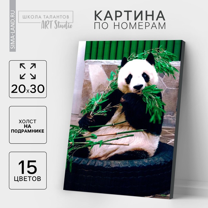 

Картина по номерам на холсте с подрамником «Панда», 30х20 см