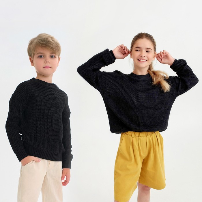 Джемпер детский MINAKU: Casual Collection KIDS, цвет черный, рост 122 джемпер детский minaku casual collection kids цвет черный рост 122