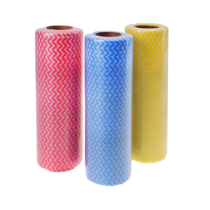 Рулон салфеток перфорированных 25х30 см, вискоза 30 шт, цвета МИКС