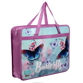 

Папка с ручками пластиковая А4, 330 х 260 х 75 мм, Butterfly