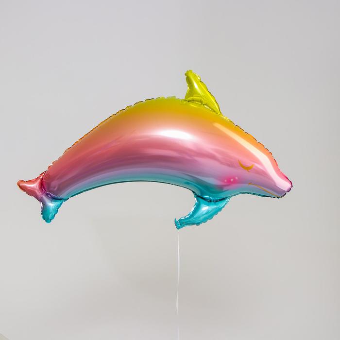 Шар фольгированный 40 «Радужный дельфин» шар фольгированный 14 дельфин цвет розовый