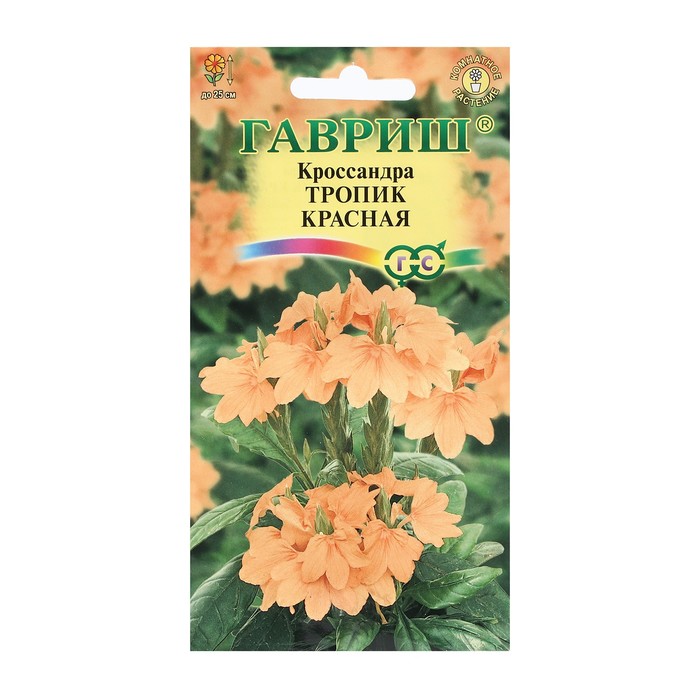 

Семена цветов Кроссандра "Тропик красная", 3 шт.