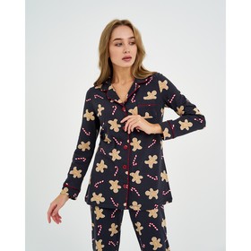 

Пижама новогодняя женская KAFTAN Печеньки, цвет чёрный, размер 52-54